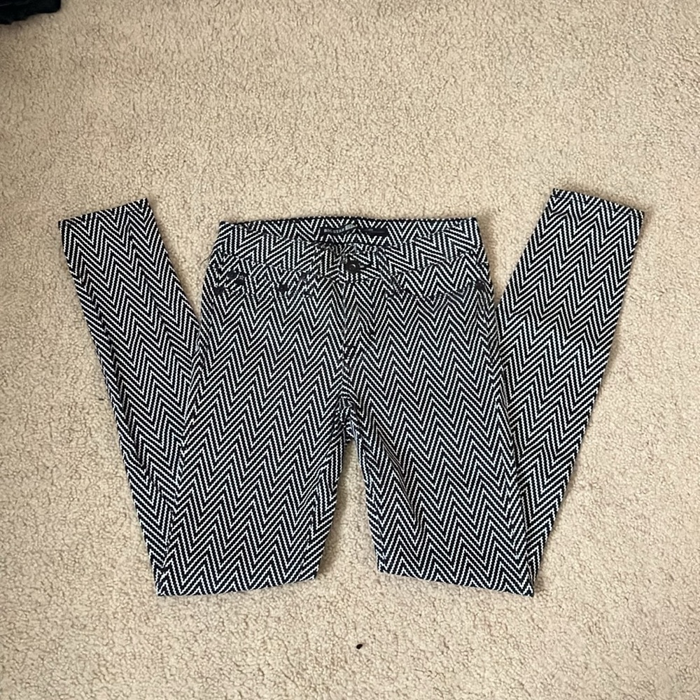 Big Star Andrea Skinny, Black White Zigzag jeans, 00-0, 23-24, like new